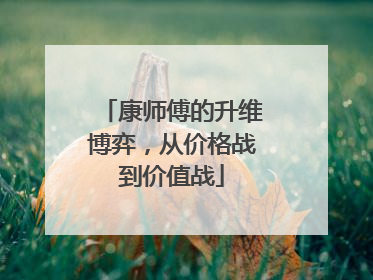 康师傅的升维博弈，从价格战到价值战